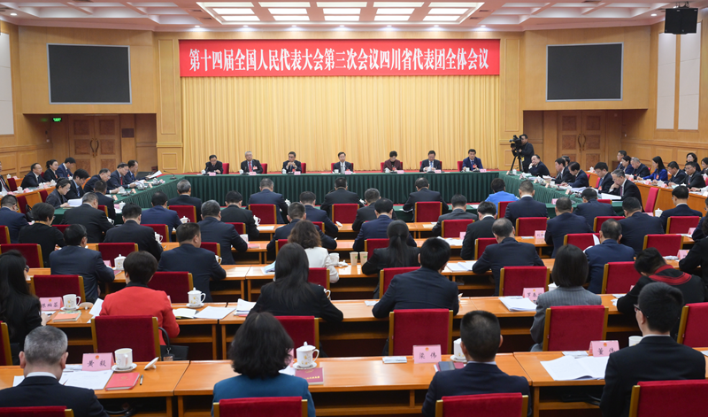 四川代表团举行全体会议
继续审议全国人大常委会工作报告和“两高”工作报告
王晓晖施小琳等参加「相关图片」